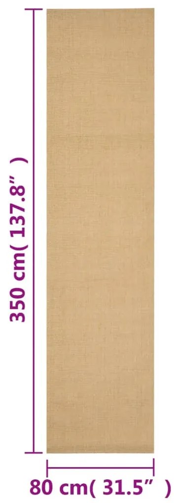 Tapete sisal natural 80x350 cm