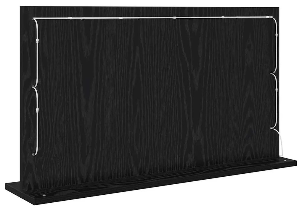 Espelho de Vanity com Luzes LED Carvalho Preto 80x45x18 cm