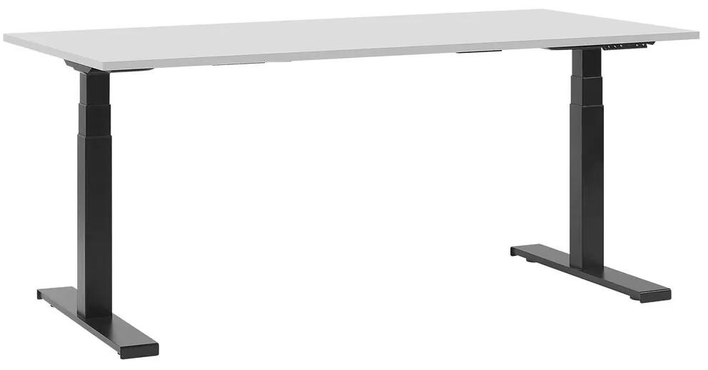 Secretária elevatória eletronicamente ajustável cinzenta e preta 180 x 80 cm DESTIN II Beliani