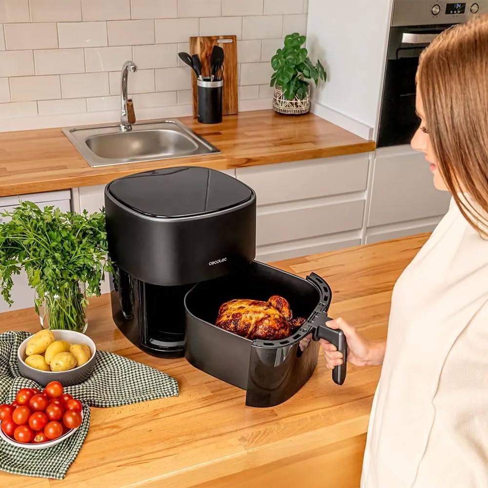 Fritadeira de ar sem óleo de 6'5 l, Cecofry Fantastik 6500. 1700 W, Tecnologia PerfectCook, 12 modos de cozinha, tátil, 80 a 200 °C, Preta