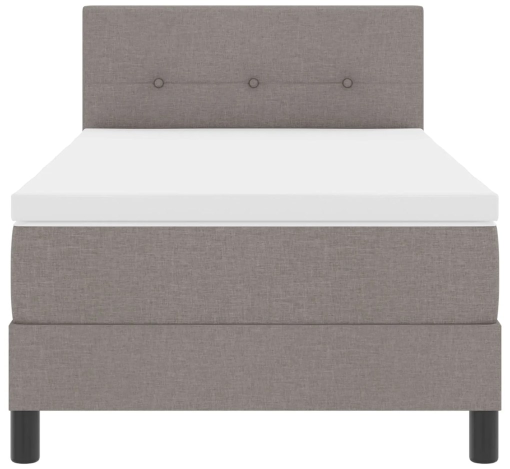 Cama box com colchão taupe 100x200 cm tecido