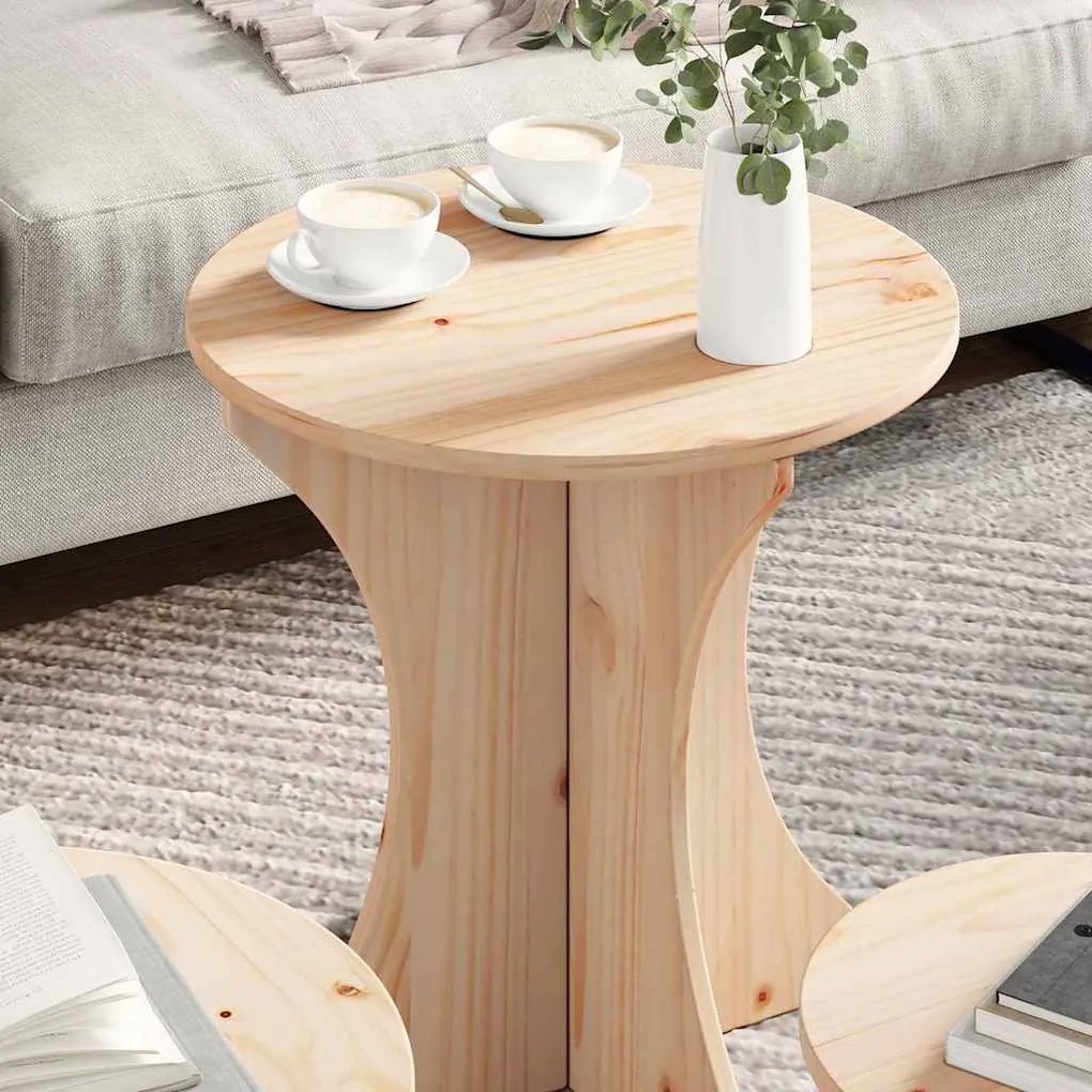 Mesa de centro 3 pcs Natural 46 x 46 x 47 cm