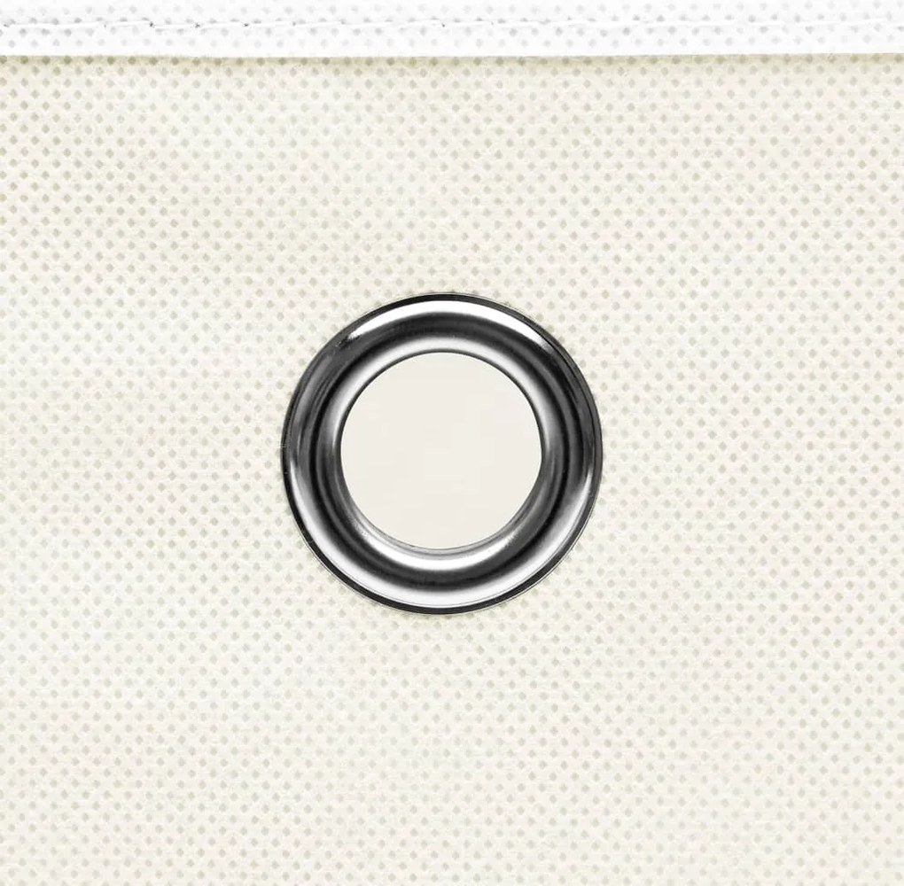 Caixas de arrumação com tampas 4 pcs 32x32x32 cm tecido branco