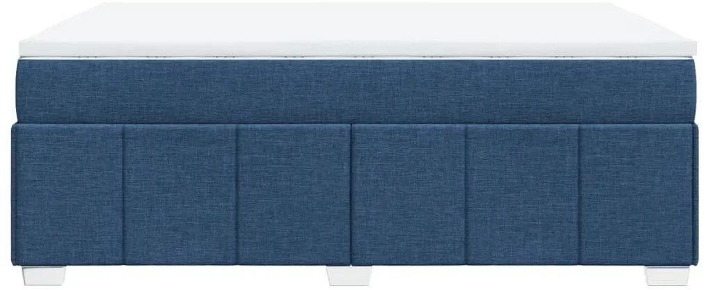 Cama com molas/colchão 140x200 cm tecido azul
