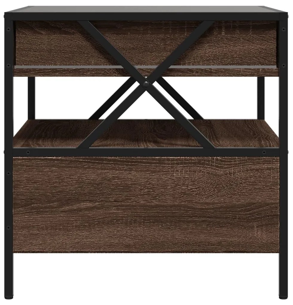 Mesa de centro luzes LED Infinity 50x50x51 cm carvalho castanho