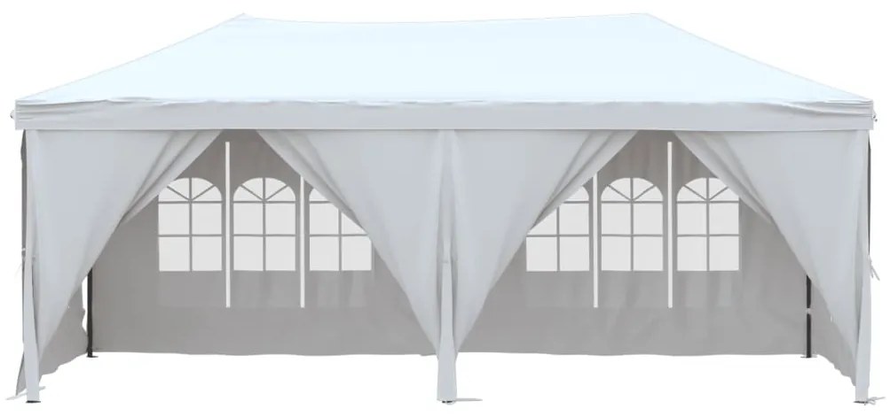 Tenda para festas dobrável com paredes laterais 3x6 m branco