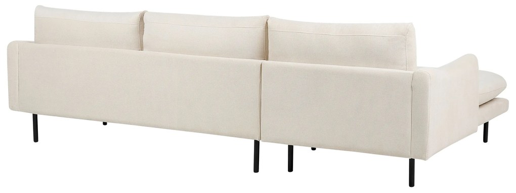 Sofá de canto 4 lugares em tecido creme claro à direita VINTERBRO Beliani