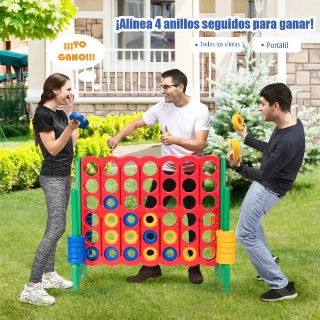 Jogo gigante Conecta 4 para interior e exterior para crianças e adultos 120 x 42 x 104 cm Verde