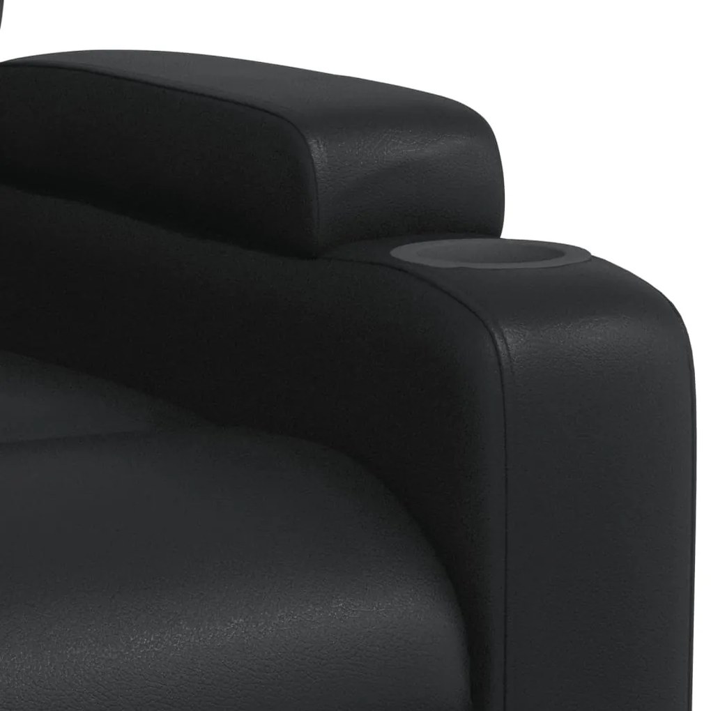 Poltrona reclinável couro artificial preto