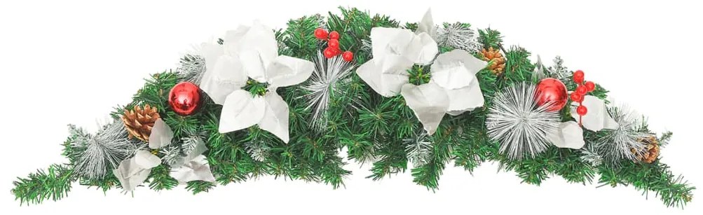 Grinalda de Natal com luzes LED 90 cm PVC verde