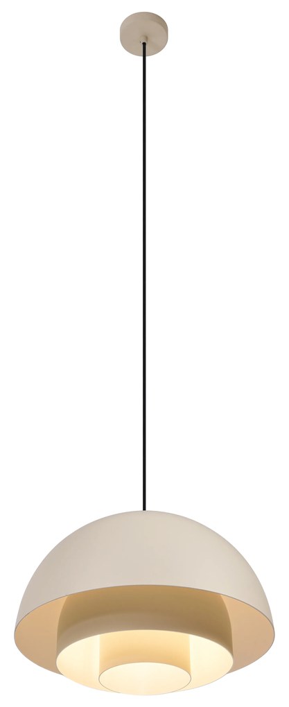 Candeeiro suspenso escandinavo creme com interior branco - Loes