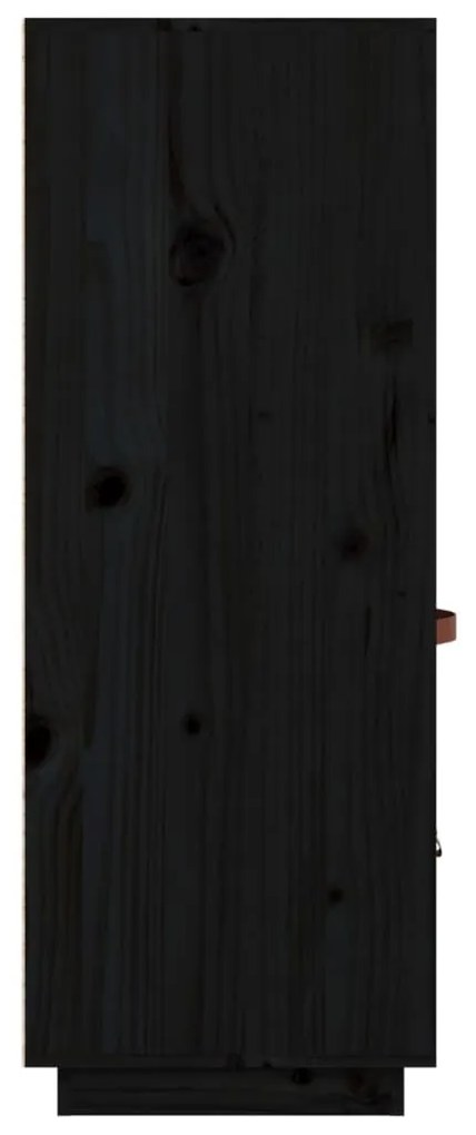 Aparador alto 67x40x108,5 cm pinho maciço preto