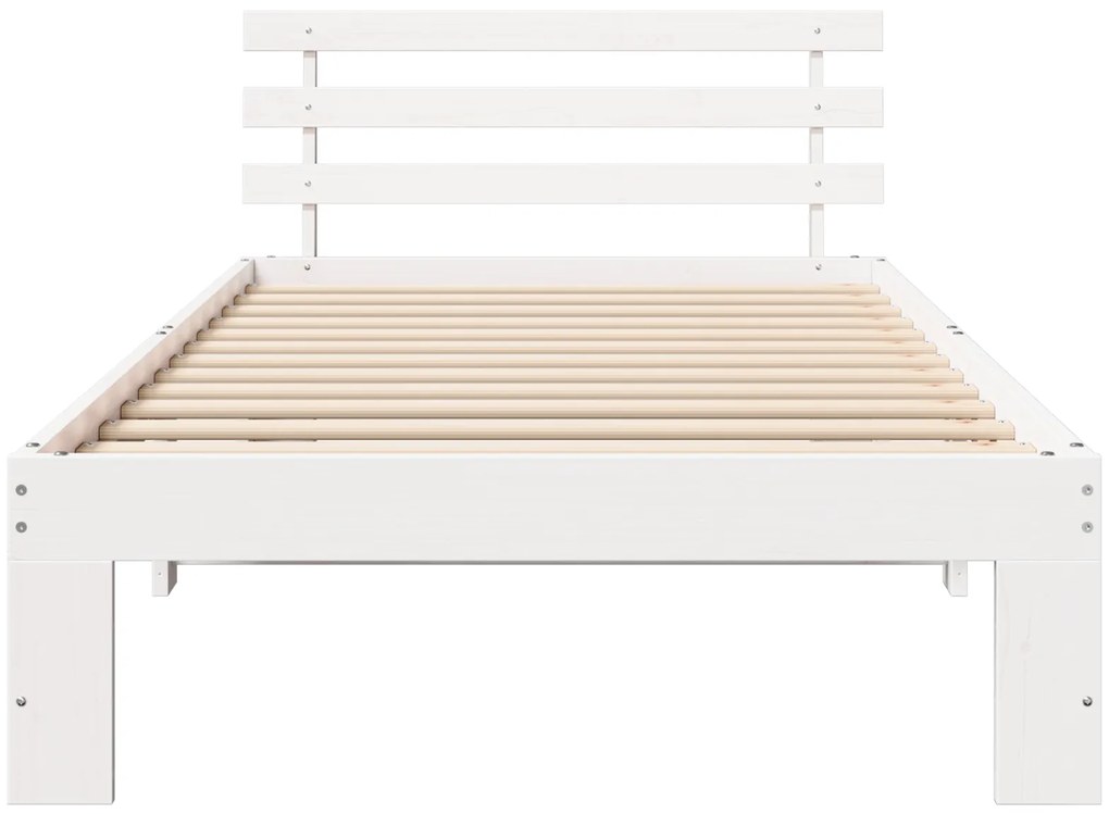 Estrutura de Cama de Madeira Branca Madeira Solteiro Durável