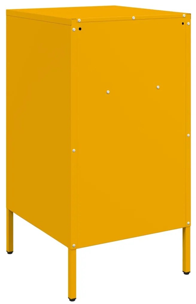 Mesas de cabeceira 2 pcs 36x39x68 cm aço amarelo mostarda