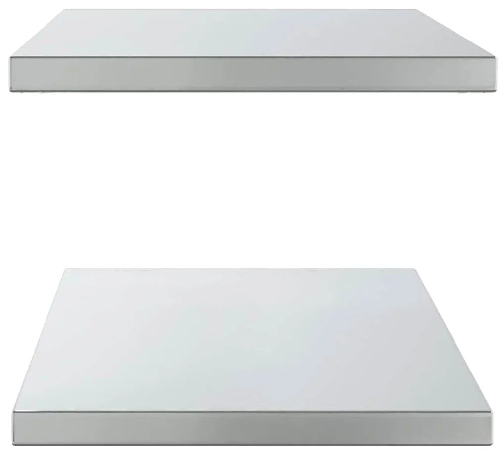 Prateleiras de parede 2 pcs 100x40x3 cm aço inoxidável prateado