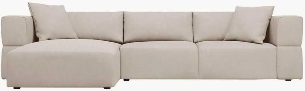 Sofá de canto em chenille Esther (4 lugares), canto à esquerda