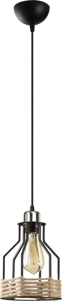 Candeeiro Fiko – Preto – 17 cm de Diâmetro, Altura Ajustável até 127 c