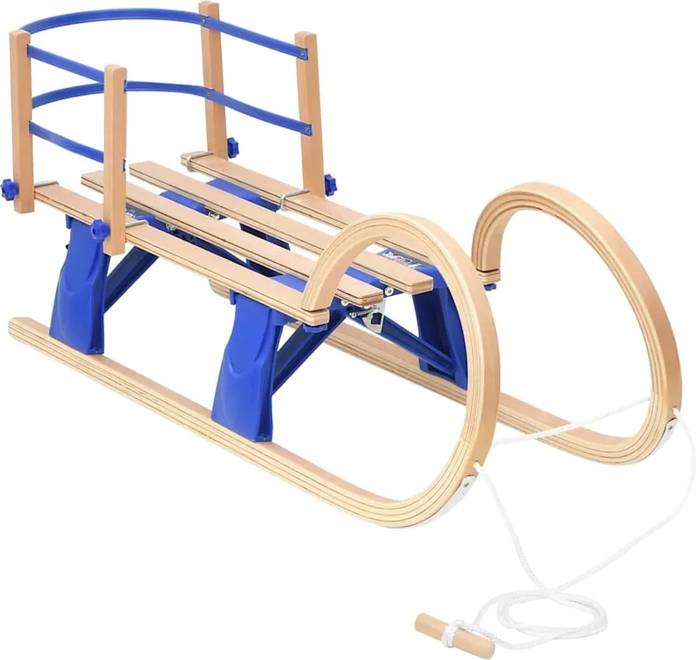 vidaXL Trenó dobrável com encosto 110 cm contraplacado