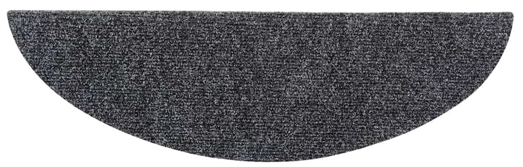 Tapetes de escada autoadesivos 10 pcs 56x17x3 cm cinza-escuro
