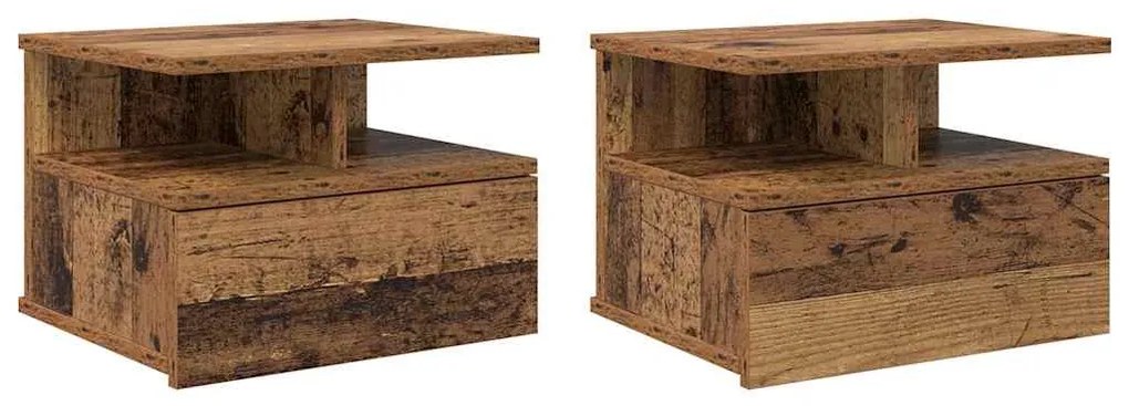 Mesas de Canto Flutuantes 2 pcs Madeira Antiga 40x31x27 cm Madeira de