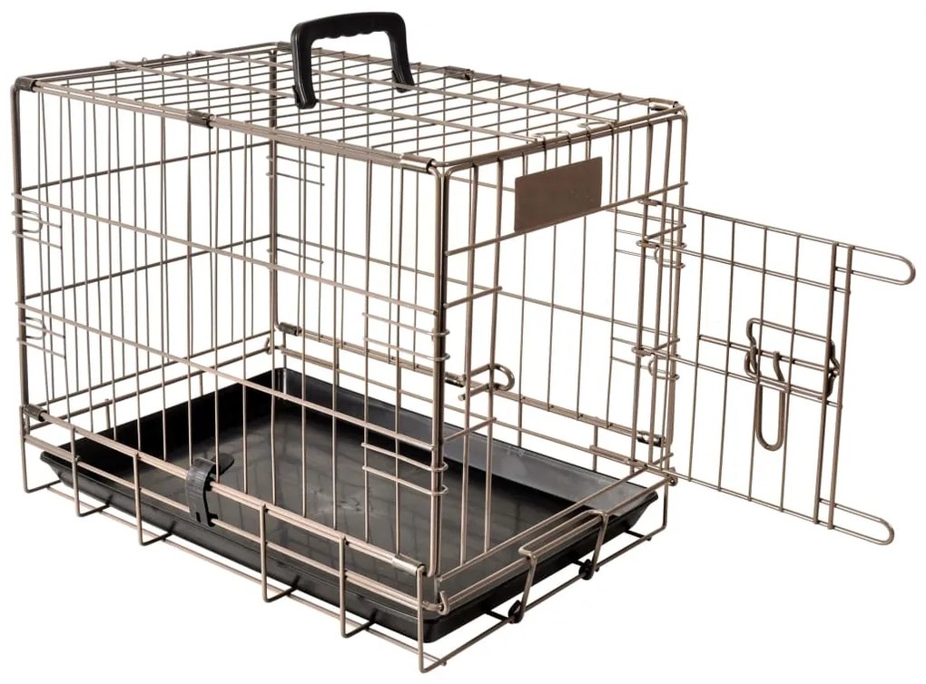 421665 FLAMINGO Transportador animais Ebo 47x31x38cm castanho metálico 517579