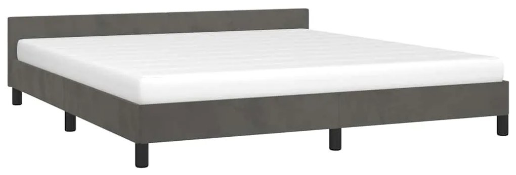 Estrutura de cama sem colchão 180x200 cm veludo cinzento-escuro
