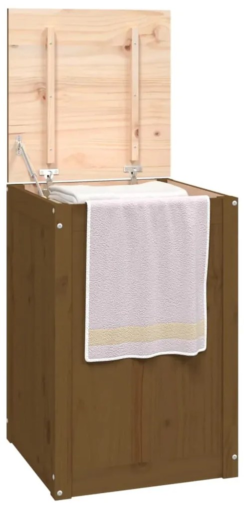 Caixa p/ roupa 44x44x66 cm madeira de pinho maciça castanho-mel