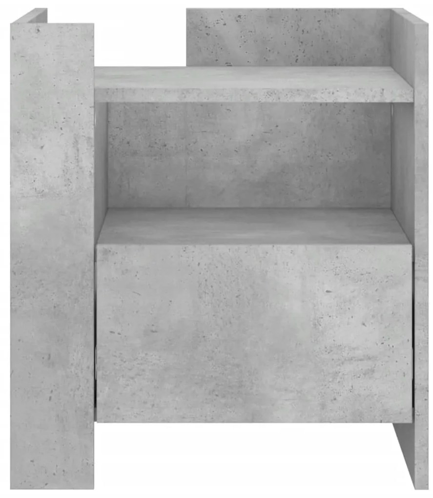 Mesa de cabeceira 45x50x50cm derivados madeira cinzento cimento