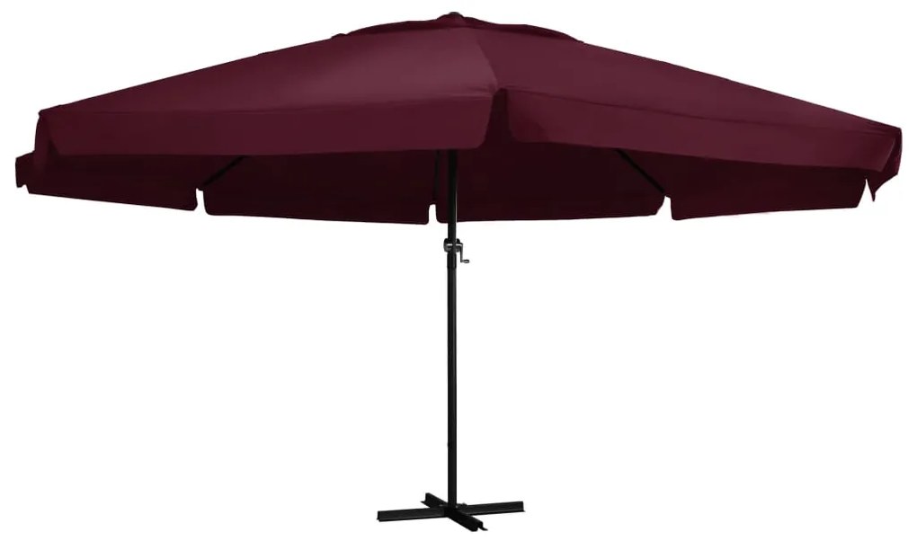 vidaXL Guarda-sol de jardim com poste de alumínio 600 cm bordô