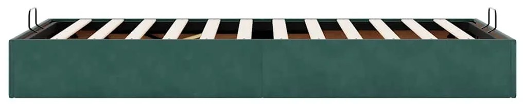 Ottoman Bed Frame Sem Colchão Verde Escuro 90x200 cm Veludo