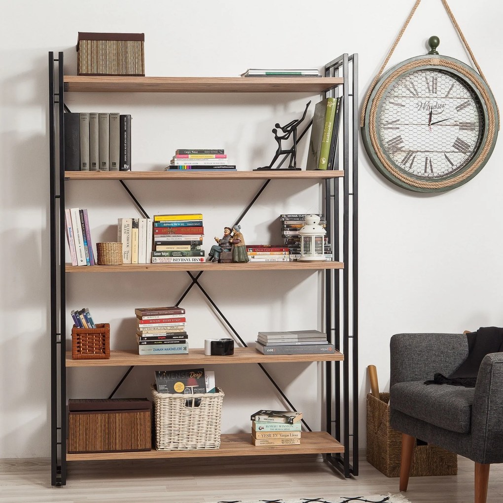 Estante Cosmo – Atlantic Pine Black – 130x180x35 cm