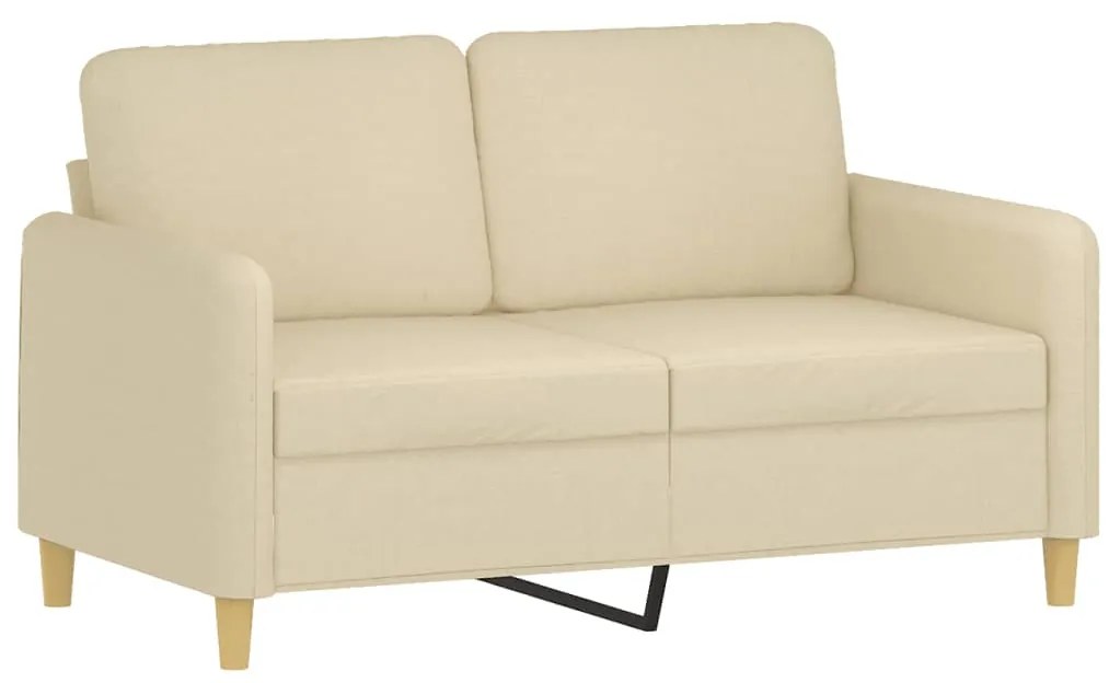 3 pcs conjunto de sofás com almofadões tecido cor creme