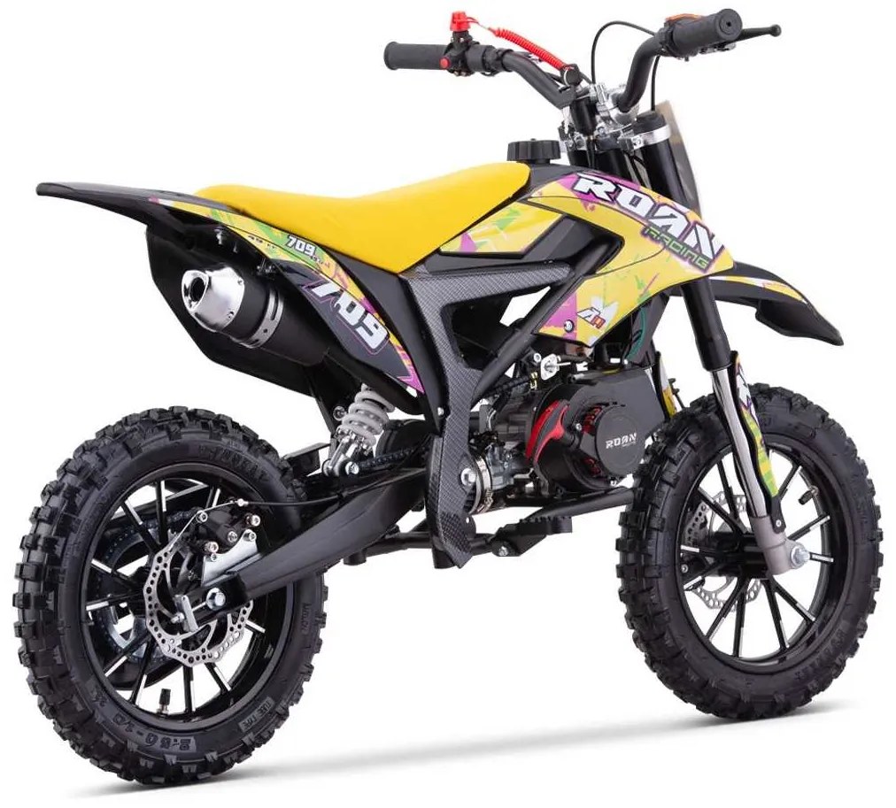 MINI MOTO PARA CRIANÇAS MiniCross Roan 709 gasolina 49cc 4.5CV 2024 AMARELA