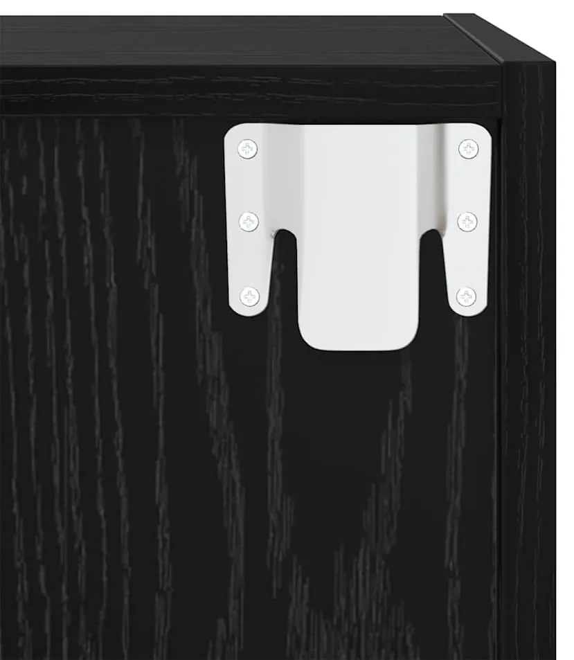 Gabinete de TV de Parede 2 pcs Carvalho Preto 37 x 37 x 72 cm