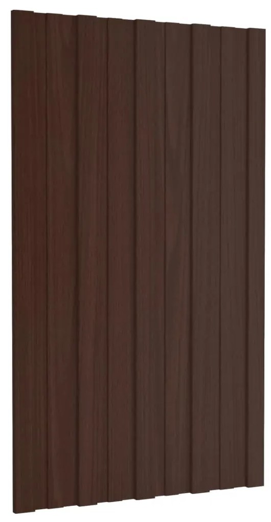 Painéis de telhado 36 pcs 80x45 cm aço galvanizado castanho