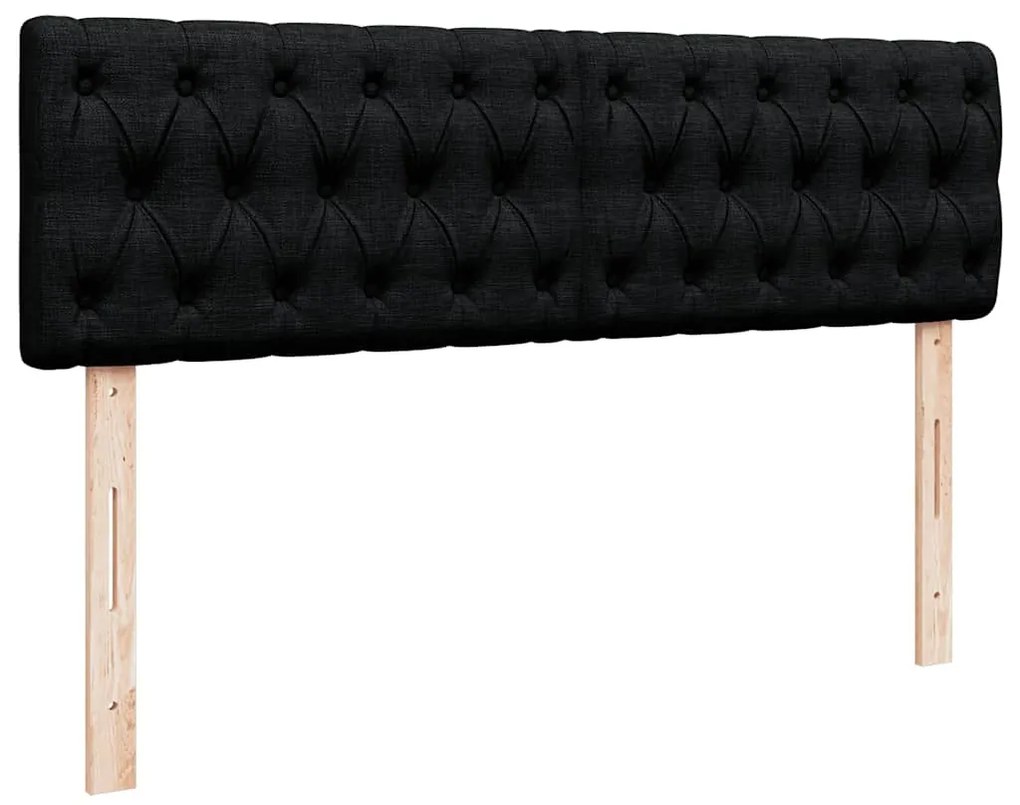 Cama otomana com colchão 140x200 cm tecido preto