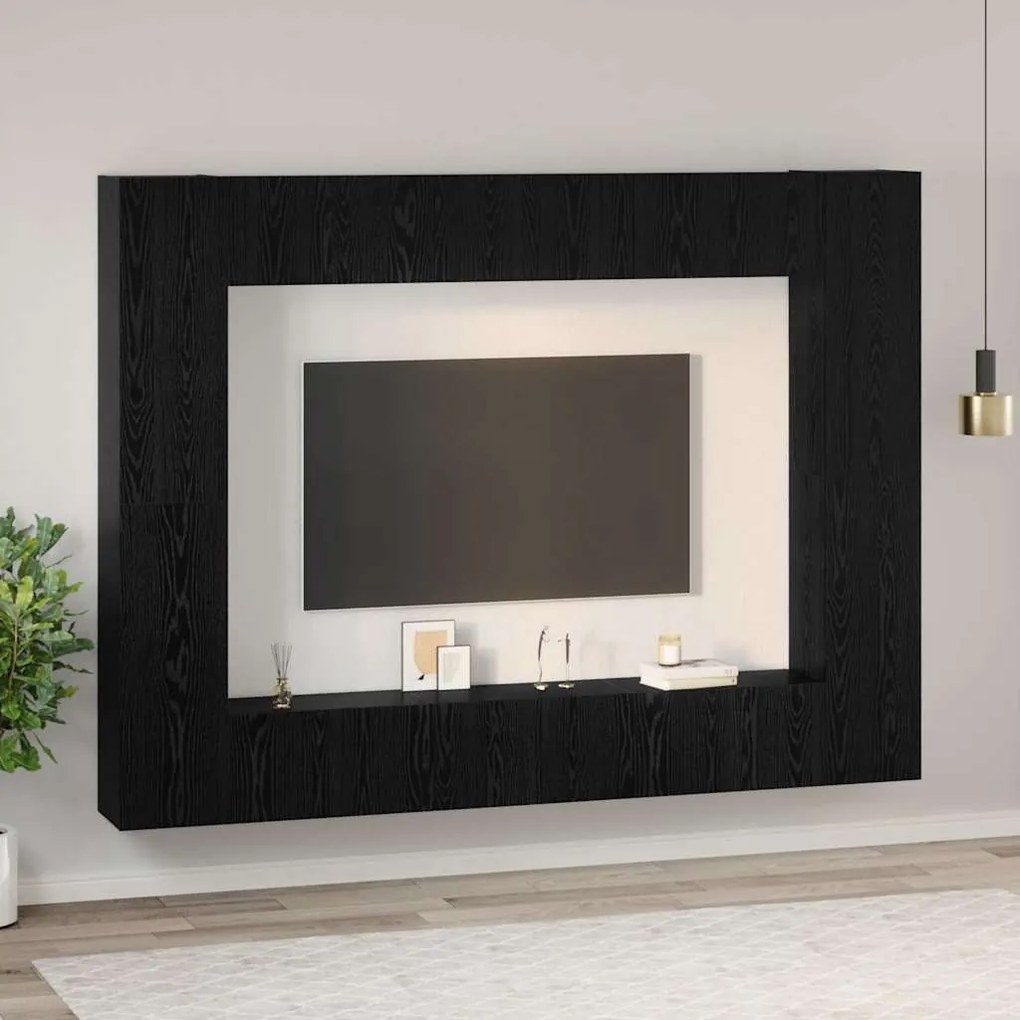 Conjunto de móvel de TV com prateleira com armazenamento com porta 10