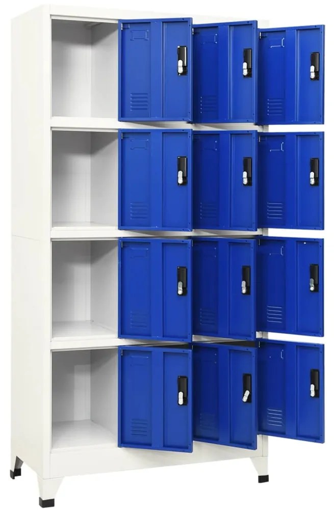 Cacifo aço 90x45x180 cm cinzento e azul