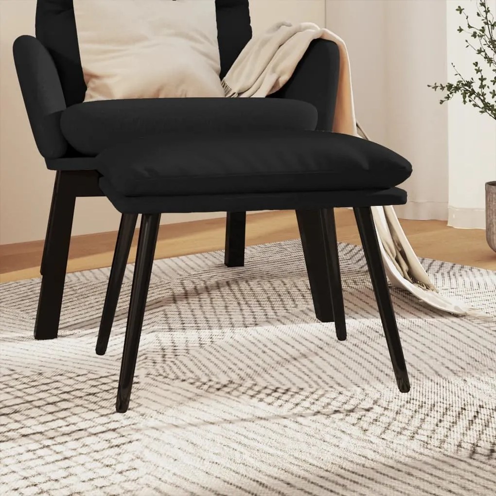 vidaXL Apoio de pés tecido de microfibra 45x30x35 cm preto