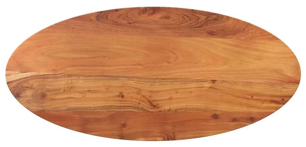 vidaXL Tampo de mesa oval 120x60x2,5 cm madeira de acácia maciça