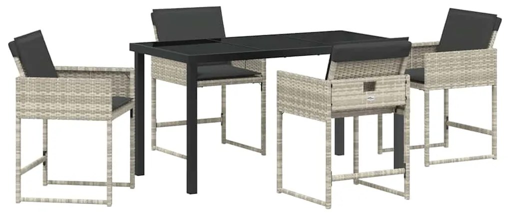 Conjunto de Jantar de Jardim com 5 peças da , Almofadas Cinza Claro, R