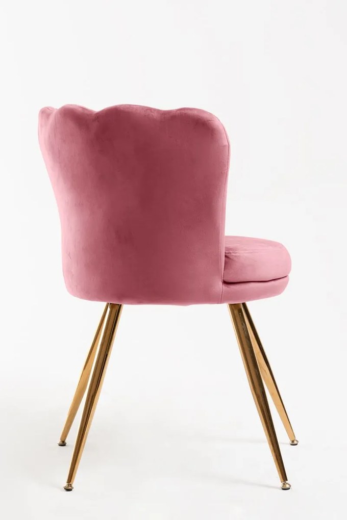 Cadeira Dunsa Golden Veludo - Rosa