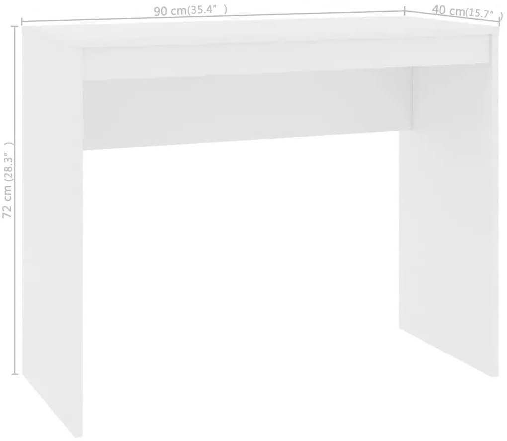 Secretária 90x40x72 cm derivados de madeira branco