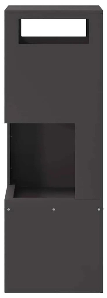 Fogueira Quadrada vidaXL Preta 35x35x100 cm Aço