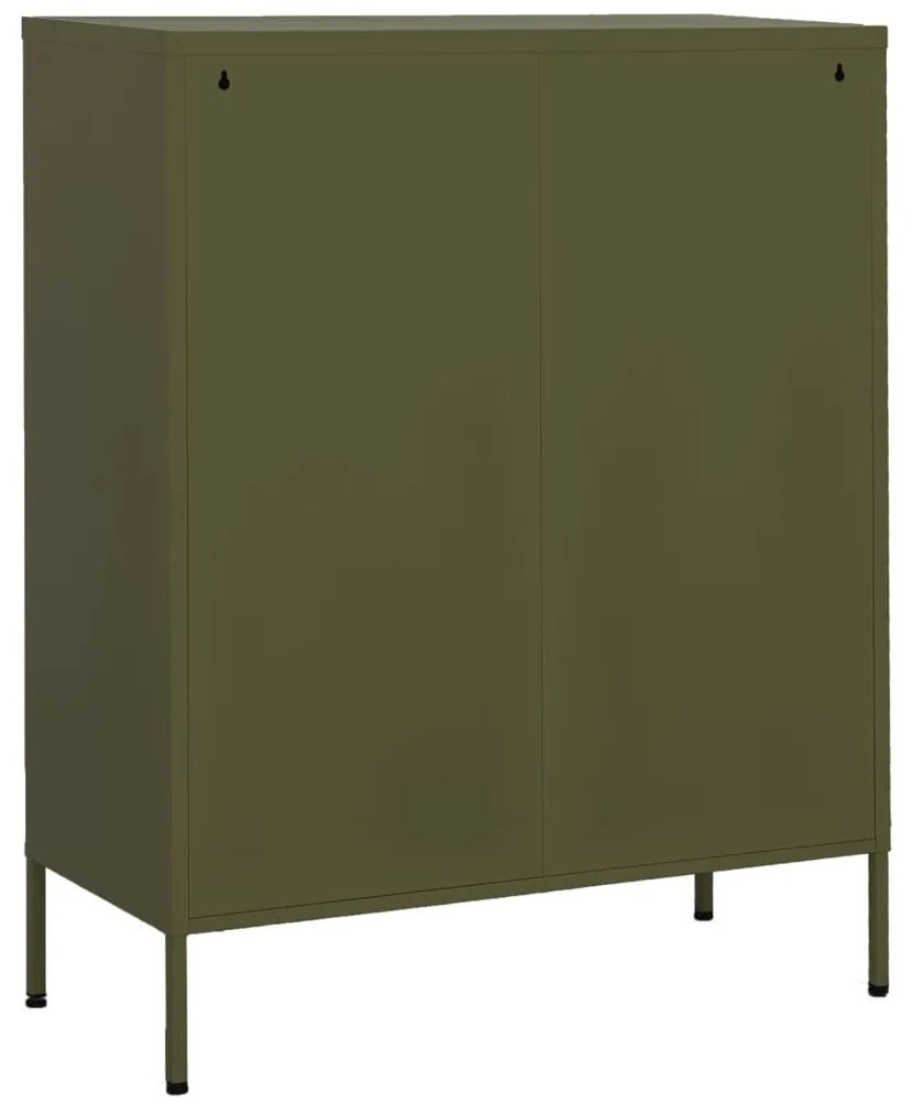 Armário de arrumação aço 80x35x101,5 cm verde-azeitona