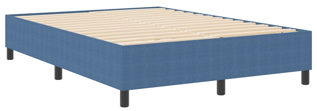 Cama Box Spring vidaXL Azul 140x200 cm em Tecido de Corduroy