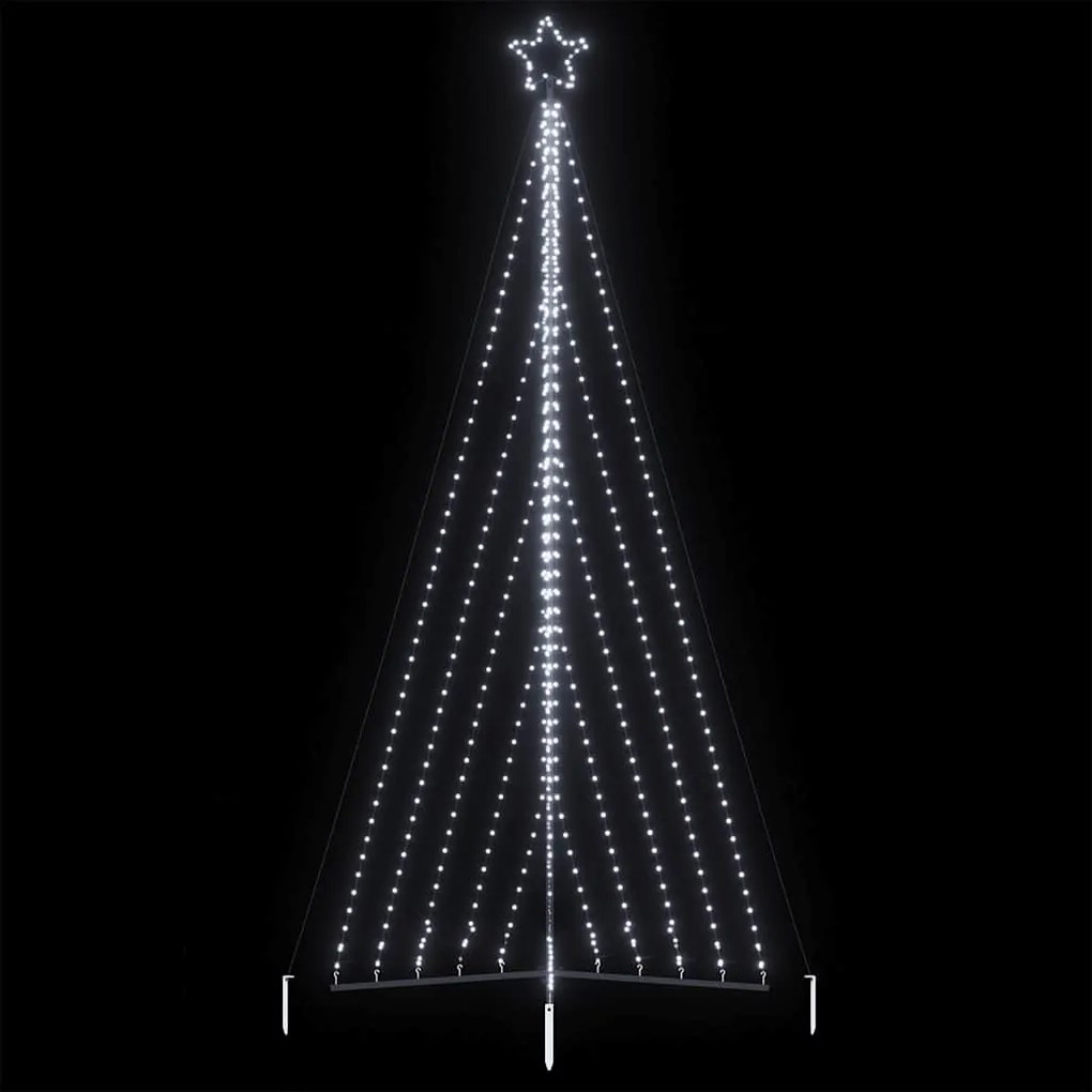 vidaXL LED Árvore de Natal 570 LEDs Branco Frio 399 cm
