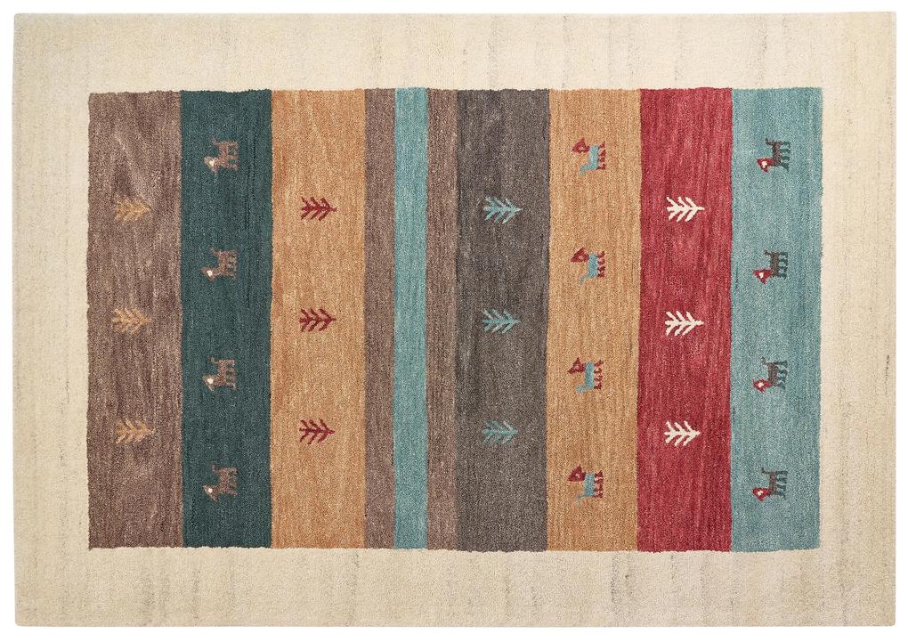 Tapete Gabbeh em lã multicolor 160 x 230 cm SARILAR Beliani