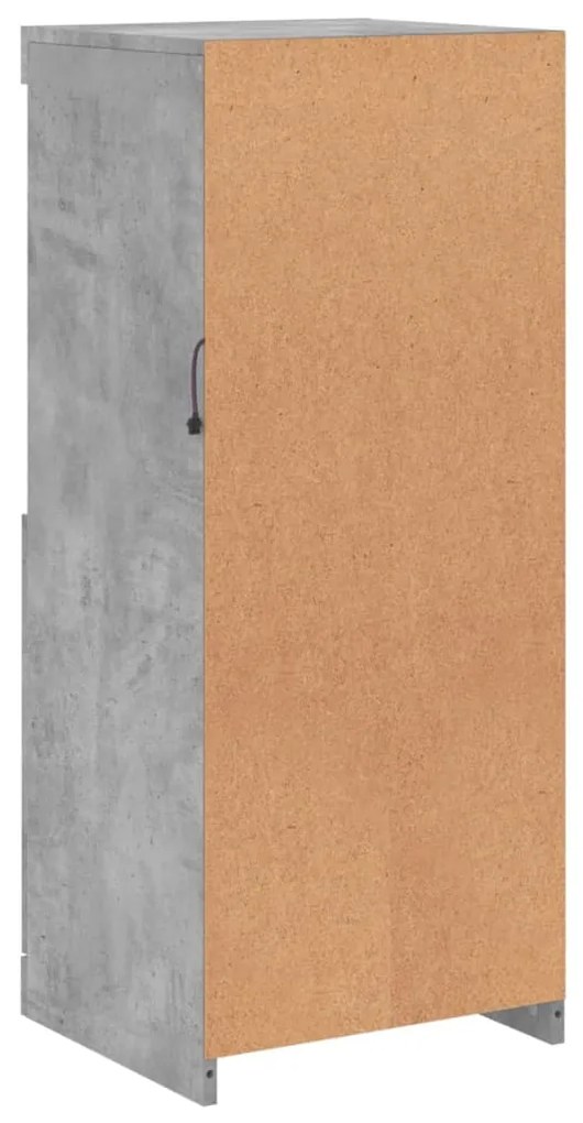 Aparador com luzes LED 41x37x100 cm cinzento cimento