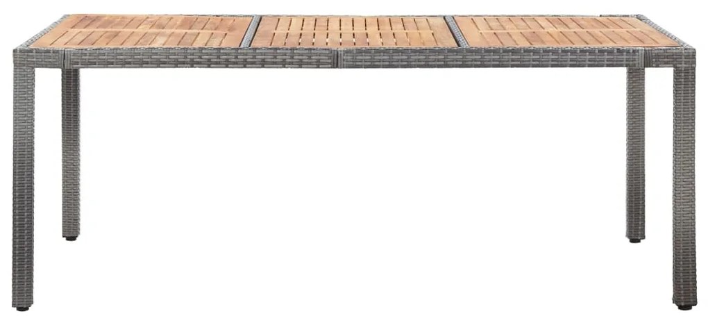 9 pcs conjunto jantar exterior c/ almofadões vime PE cinzento
